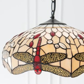 Endon 70824 - Lustru suspendat pe lanț Tiffany DRAGONFLY 3xE27/60W/230V, diametru 41 cm
