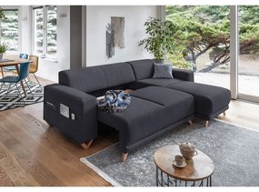 Colțar gri antracit extensibil/cu spațiu de depozitare Classy Sophie – Miuform