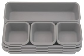Organizatoare de sertare din plastic gri în set de 8 - Addis