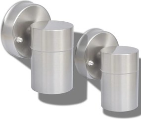 vidaXL Corp iluminat perete exterior 2 buc, oțel inoxidabil, jos