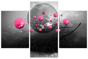 Tabloul cu bile abstracte roz (90x60 cm)