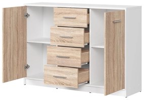 Comodă Nepo Plus 6 (alb + stejar sonoma) . 1098297
