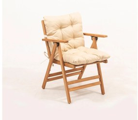 Set mobilier de grădină masă și scaune Kikadu 2 (natural + crem) (pentru 2 persoane). 1093856