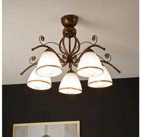 Lustră aplicată RETRO 5xE27/60W/230V patină bronz