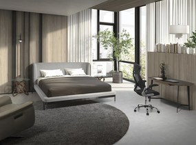 Pat dublu tapitat design LUX Light grey 180x200cm