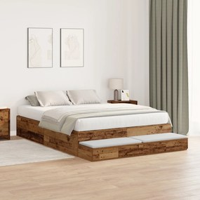 vidaXL Cadru de pat din lemn vechi 140x200 cm