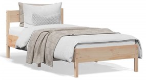 842782 vidaXL Cadru de pat cu tăblie, 75x190 cm, lemn masiv de pin