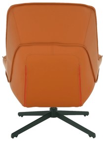 Scaun pivotant de lux, piele ecologică portocalie/metalic, JAELYN
