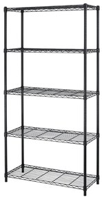 Etajera metalica 56x35x160 cm 5 rafturi Negru