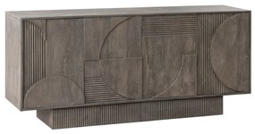 Comoda TV cu model optic 3D, Lemn mahon gri, ART DECO 170cm