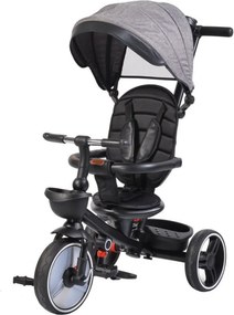 Tricicleta pliabila cu copertina NOVOKIDS™ Classico Trike , Pedale si maner pentru parinti, Scaun reversibil cu rotire 360 grade , Functie Free