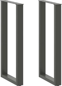 vidaXL Picioare de masă de bar în formă de U, 2 buc., antracit, 40x(100-101) cm, oțel