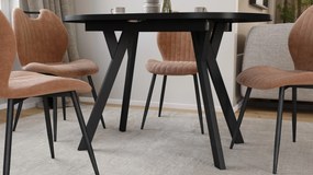 Mazzoni Masă ovală extensibilă ALMO Negru Mat