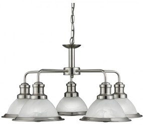 Lustra suspendata design clasic Bistro 5L argintiu satin 1595-5SS SRT