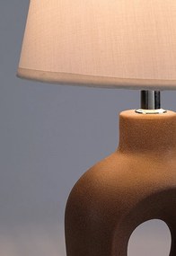 Lampa de masa ceramica maro abajur bej Madelor