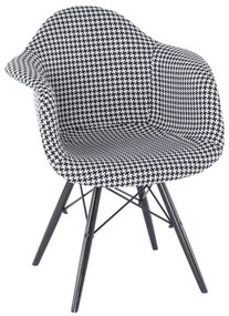 Fotoliu, textil cu model/lemn masiv, AMPER