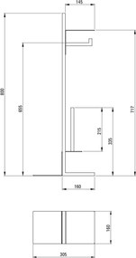 MOKKO Suport hârtie igienică stativ, cu raft Finisaj: Negru ADM_N242