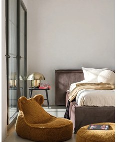 Fotoliu puf pentru copii maro cu tapițerie din țesătură bouclé Round – Wigiwama