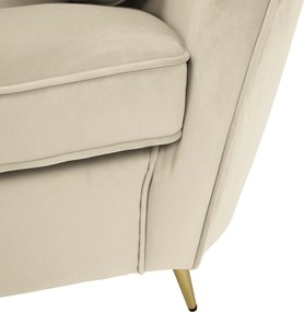 Canapea cu 2 locuri de design, ţesătură Velvet bej/gold crom auriu, EZIO TYP 2