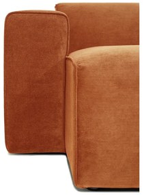 Colțar portocaliu din catifea reiată (cu șezlong pe partea stângă ) Sting - Scandic