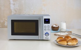 Cuptor cu microunde digital Zilan ZLN1238, Putere 700W, Capacitate 20L, Functie de dezghetare, Panou din inox, Afisaj digital