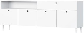Comoda cu dulapuri si sertar DULLUM 200x75cm, alba
