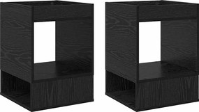 vidaXL Masă laterală 2 pcs Stejar Negru 40 x 40 x 56 cm Lemn compozit