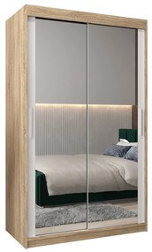Dulap de haine 120 cm Toki 3 (stejar sonoma + alb mat). 1065066