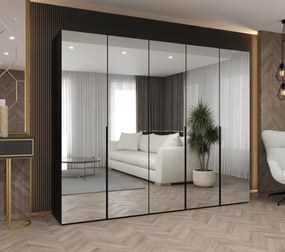 Dulap de haine 250 cm Alice 3 (Negru + Negru). 1126239