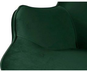 Fotoliu cu taburet verde închis cu tapițerie din catifea Niko – Ropez