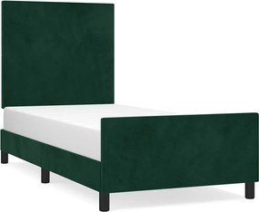vidaXL Cadru de pat fără saltea, verde închis, 90x190 cm, catifea