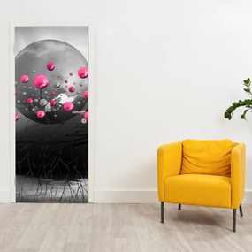 Fototapet pentru ușă - Sferă roz abstract (95x205cm)