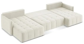 Colțar bej extensibil/cu spațiu de depozitare (în formă de "U") Moku – Makamii