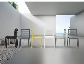 PAZZO DESIGN Set de 4 scaune Luca albastru din polipropilenă | Aosom Romania