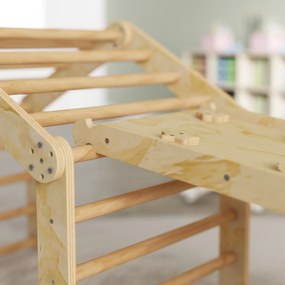 AIYAPLAY Cadrul de cățărat 9-în-1 pentru interior, rampă, tobogan, scară, tablă de scris, pentru copii mici, lemn | Aosom Romania