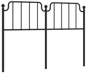 373922 vidaXL Tăblie de pat metalică, negru, 160 cm