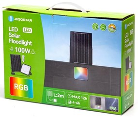 Proiector LED RGB solar dimabil Aigostar LED/100W/3,4V IP66 + telecomandă