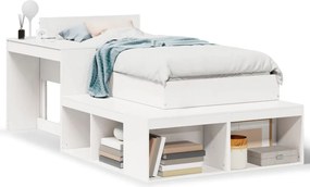 vidaXL Cadru de pat fără saltea, alb, 80x200 cm, lemn masiv de pin