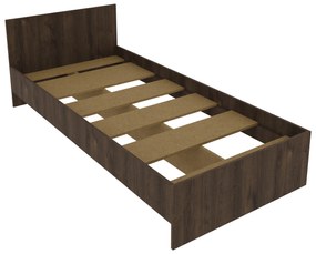 Pat Remi, 200 x 90 cm, saltea spuma inclusa, Stejar Bronz