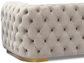 Canapea tapitata Chester 3 Velvet - Beige/Gold