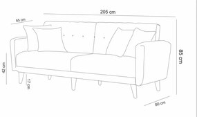 Set Canapea Extensibilă si Fotoliu Aria - S, Verde