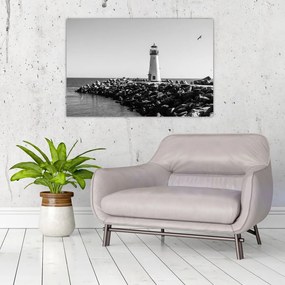 Tablou - Far de pe coastă, Santa Cruz, California (90x60 cm)