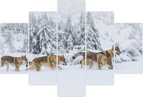 Tablou - Lupi în munți (150x105 cm)