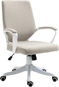 Vinsetto Scaun Ergonomic de Birou, Reglabil în înălțime Pivotant 360° cu Legănare, 62x69x92-100 cm, Bej | Aosom Romania