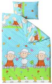 Lenjerie de pat pentru patut OVECKY albastra Dimensiune lenjerie de pat: 45 x 65 cm | 90 x 135 cm