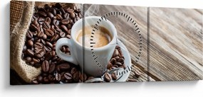 Tablou - Espresso (cu ceas) (90x30 cm)