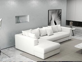 Colțar extensibil dumonde cu ladă de depozitare si sezut confortabil din spuma high-density, Gloria Euphoria Ivory 320x183 cm