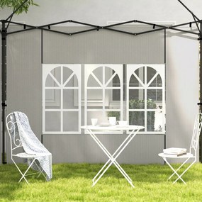 Outsunny Set 2 Pereți Laterali pentru Chioșcuri, Foi Foișor cu Ferestre din PE și Plastic, 3x3 m sau 3x6 m, Alb | Aosom Romania