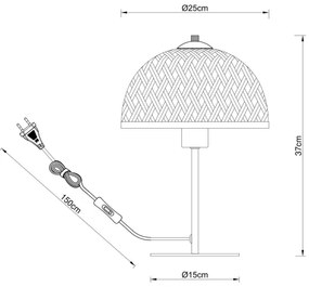 Lampă de masă COLLY 1xE27/15W/230V bambus Globo 15767T