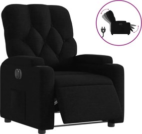 vidaXL Fotoliu rabatabil electric, negru, material textil